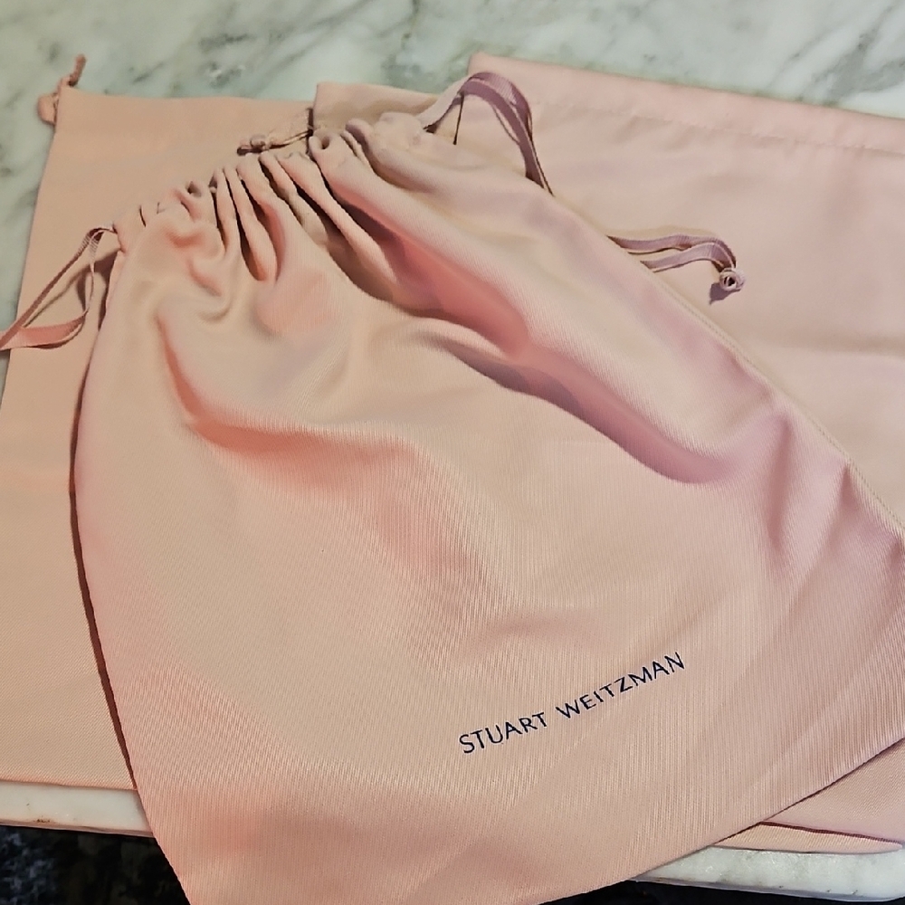 Stuart Weitzman Blush Pink Dust Bags Set Of 4